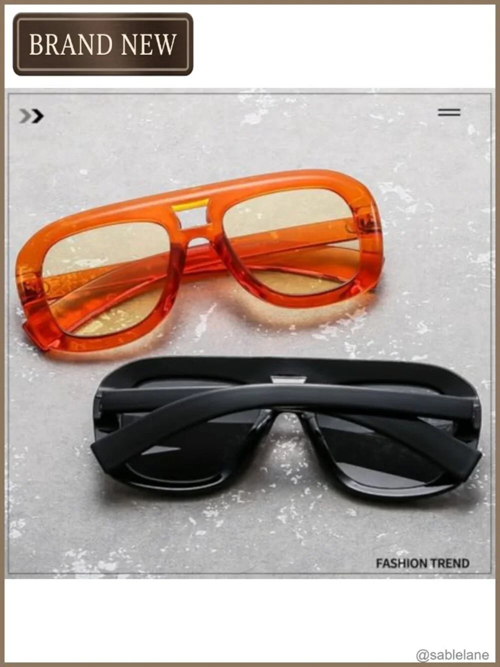 Unisex Oversized Square Aviator Sunglasses UV400 Protection Fashion Shades
